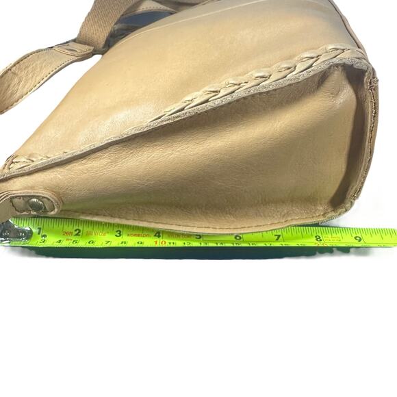 The Sak Leather adjustable Crossbody Bag Tan Braided Detail Tassel Boho Purse - Picture 10 of 12